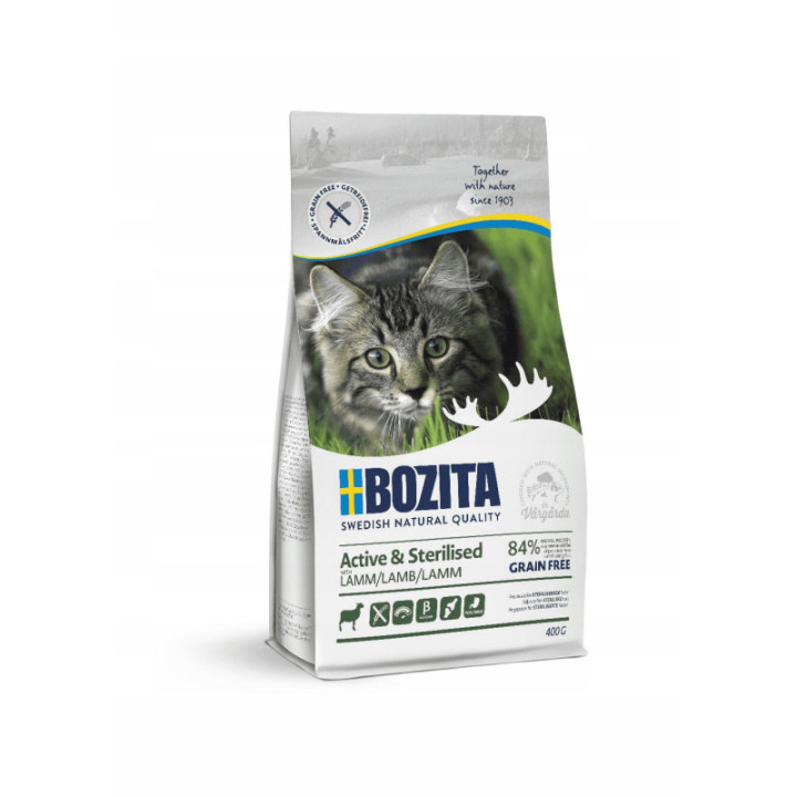 Bozita Active & Sterilised 400g karma bez zbóż dla kotów z jagnięciną
