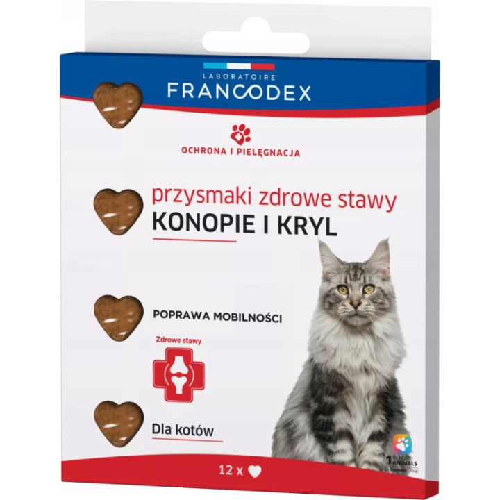 Francodex Przysmak na zdrowe stawy dla kota konopie i kryl mobilność