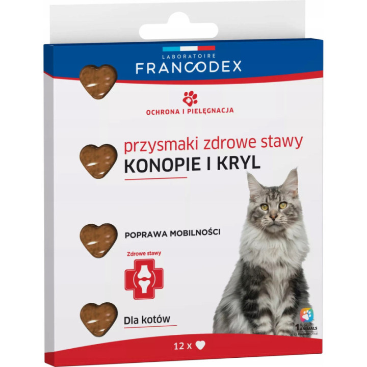 Francodex Przysmak na zdrowe stawy dla kota konopie i kryl mobilność