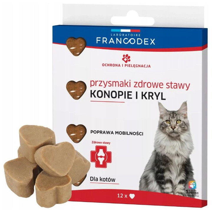 Francodex Przysmak na zdrowe stawy dla kota konopie i kryl mobilność