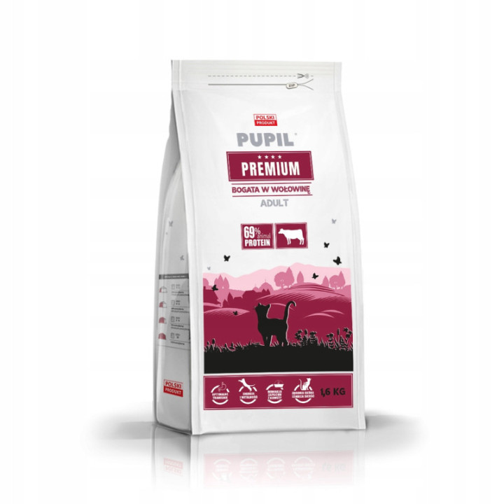 PUPIL Kot Premium bogata w wołowinę 1,6 kg