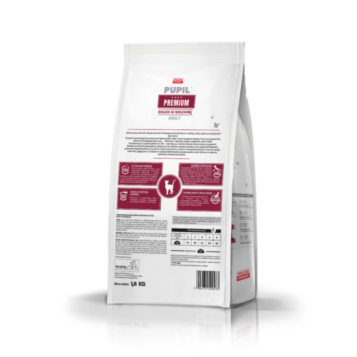 PUPIL Kot Premium bogata w wołowinę 1,6 kg