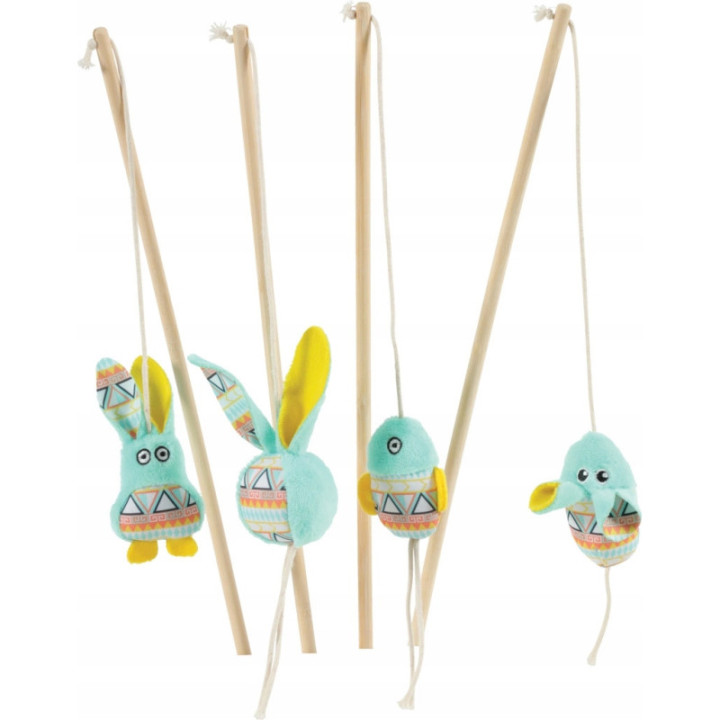 ZOLUX Zabawka wędka dla kota naturalna wędka dla kota 40 cm MIX zawieszek