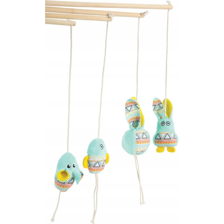 ZOLUX Zabawka wędka dla kota naturalna wędka dla kota 40 cm MIX zawieszek