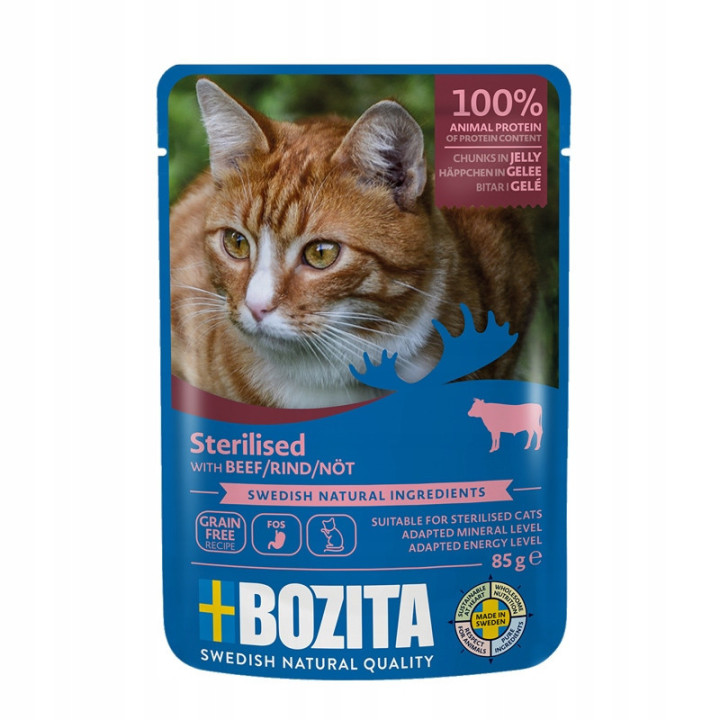 BOZITA Indoor Sterilised Wołowina w galaretce 85g saszetka dla kota