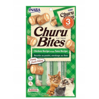 INABA CAT CHURU BITES CHICKEN TUNA kurczak i tuńczyk dla Kota 4x(3x10g)