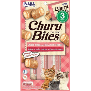 INABA CAT CHURU BITES CHICKEN WR.TUNA&SALMON Przysmak dla Kota 3x10g
