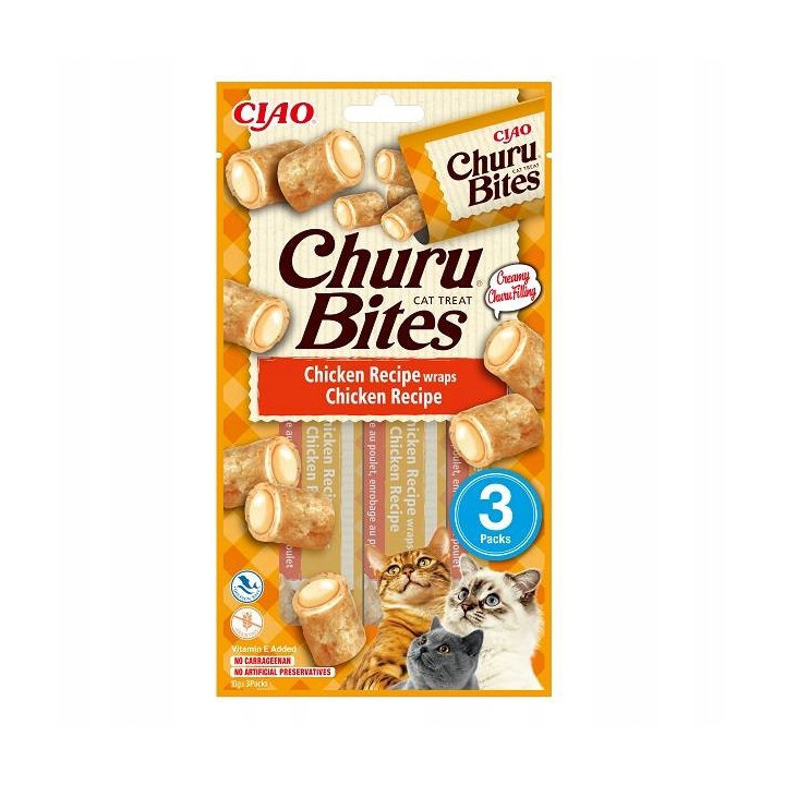 INABA CAT CHURU BITES CHICKEN Przysmak dla kota z kurczakiem 3x10g