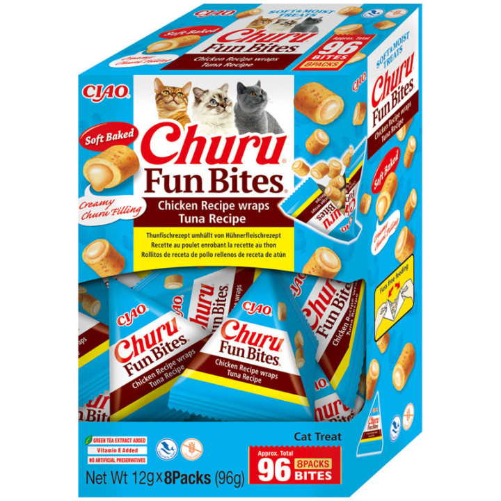 INABA CAT FUN BITES Kurczak i tuńczyk – Miękkie kąski dla kota 8x12g (96g)