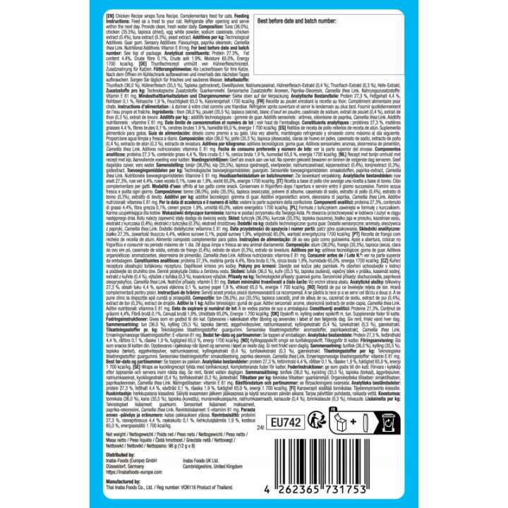 INABA CAT FUN BITES Kurczak i tuńczyk – Miękkie kąski dla kota 8x12g (96g)