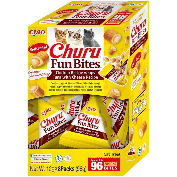INABA CAT FUN BITES CHICKEN & TUNA & CHEESE 12g przysmak dla kota
