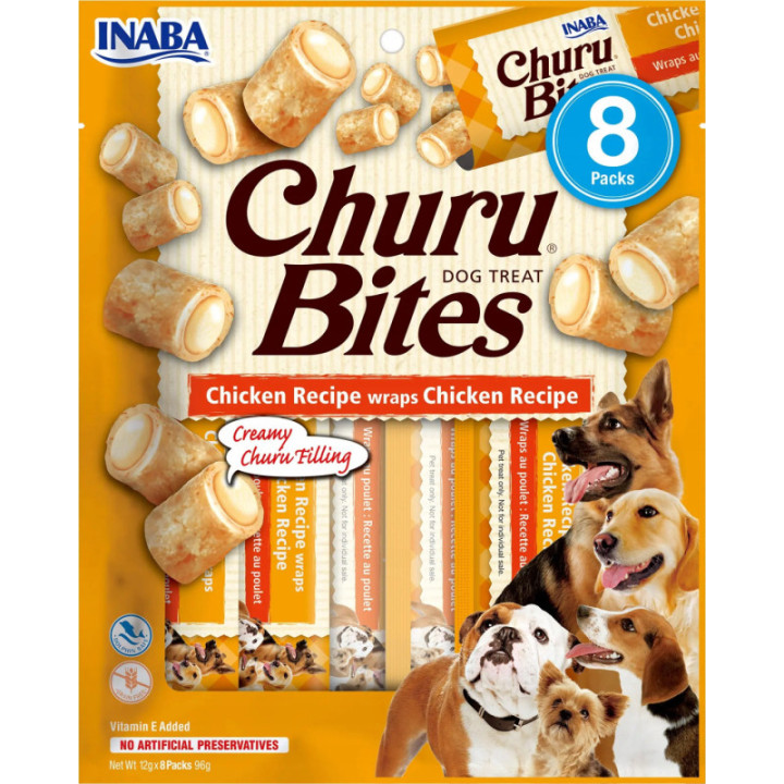 Inaba Dog Churu Bite Kurczak 8x12g