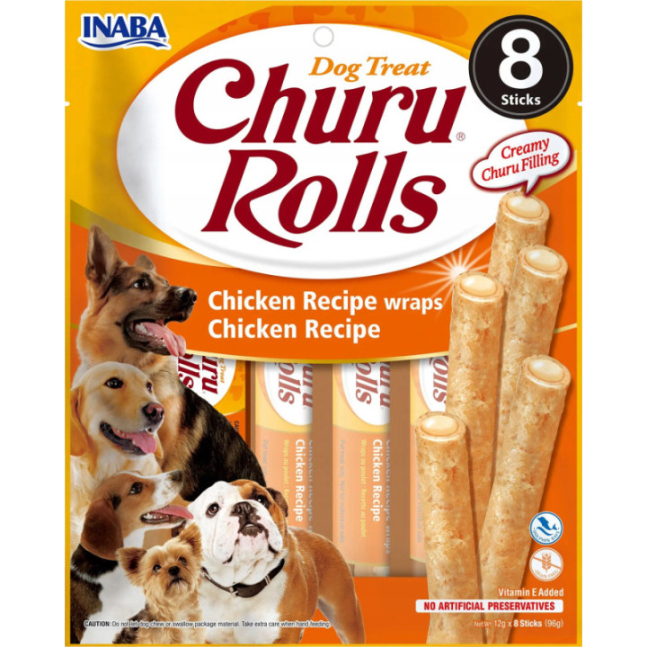 Inaba Dog Churu Rolls Kurczak 8x12g