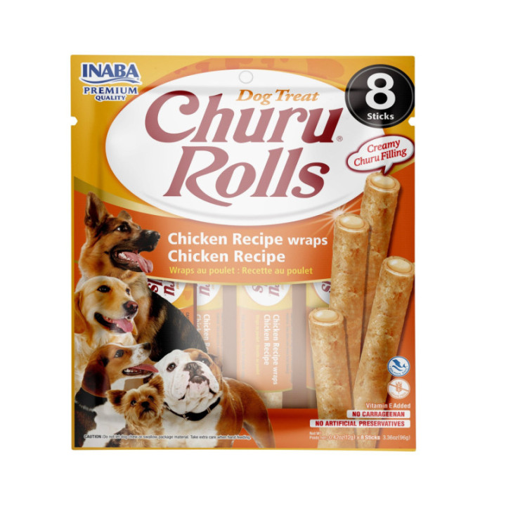 Inaba Dog Churu Rolls Kurczak 8x12g