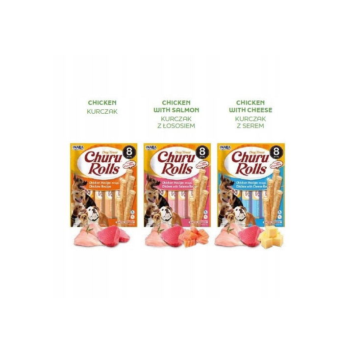 Miękkie przysmaki dla psa z kurczakiem i serem 96g