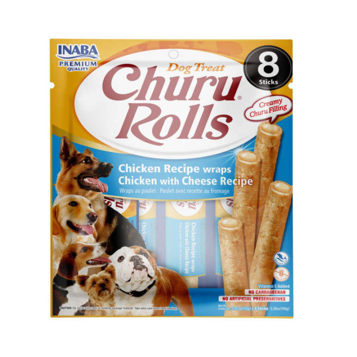 Miękkie przysmaki dla psa z kurczakiem i serem 96g