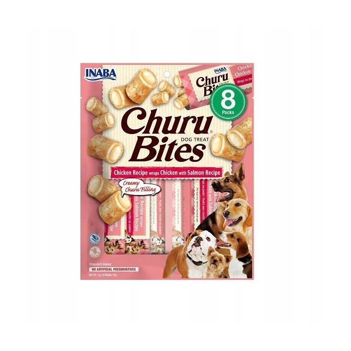 Przysmaki dla psa Churu Bites kurczak i łosoś 96 g miękkie treserki dla psa
