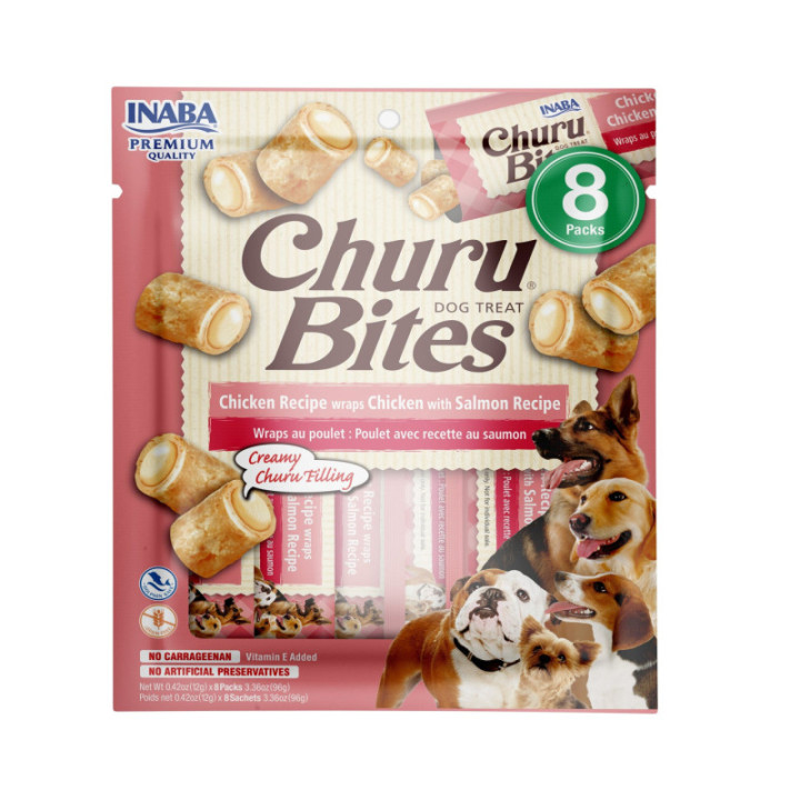 Przysmaki dla psa Churu Bites kurczak i łosoś 96 g miękkie treserki dla psa