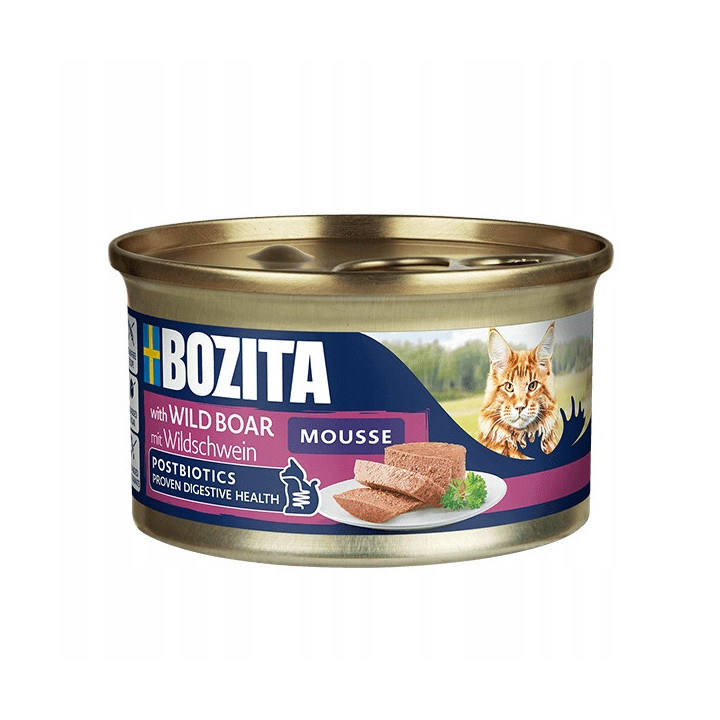 Bozita Mus dla kota MIX WILD renifer dziczyzna dzik bez zbóż 12x85g