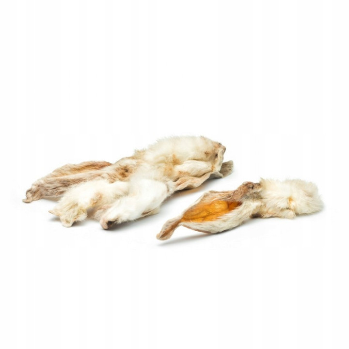 Gryzak dla psów Ucho Królika z futrem 500g naturalny gryzak dla psa eko