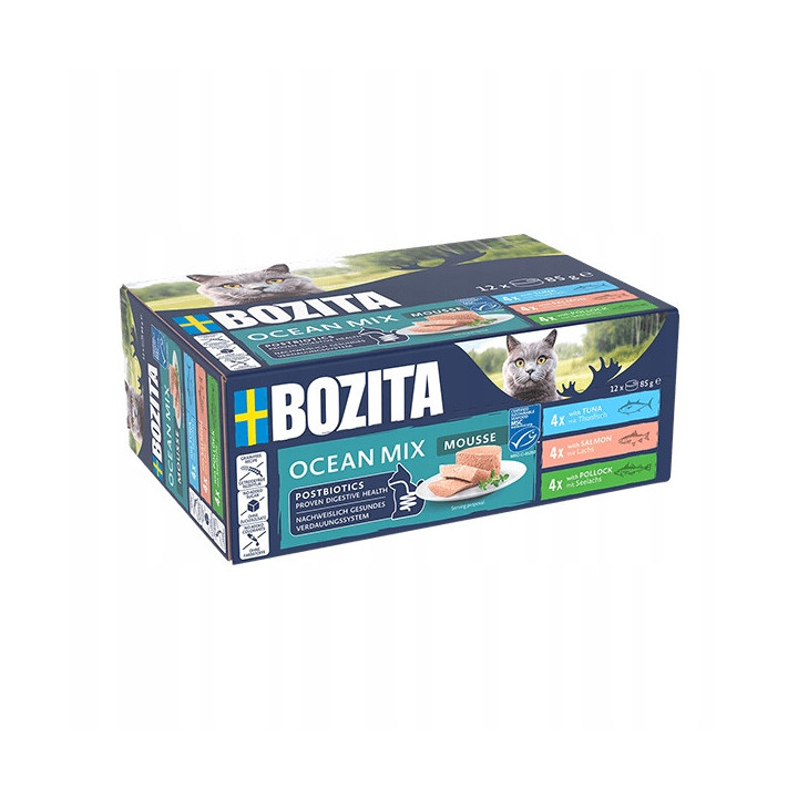 Bozita Mus dla kota MIX OCEAN tuńczyk łosoś czerniak 12x85g smakowita karma