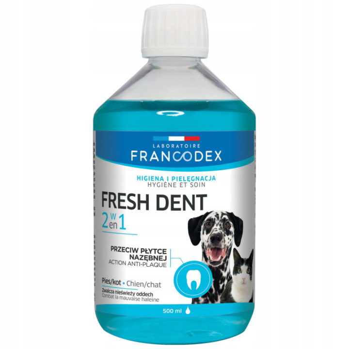 Francodex Fresh Dent Płyn do higieny jamy ustnej psów i kotów 500ml