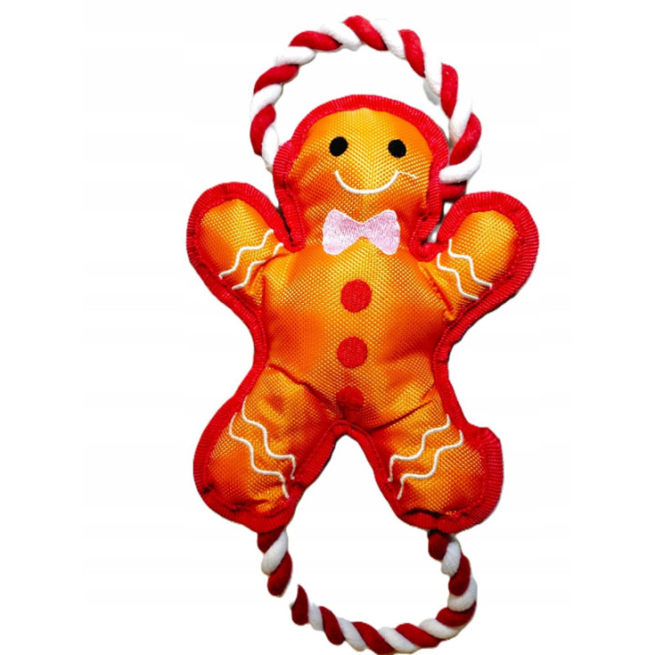 Świąteczny Szarpak dla psa CIASTEK śliczny wytrzymały 34 x 17 cm