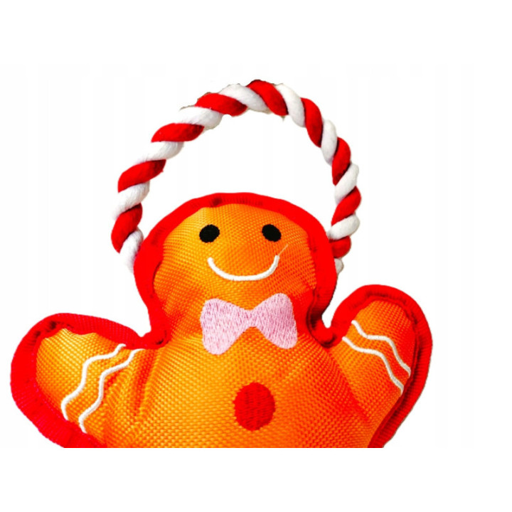 Świąteczny Szarpak dla psa CIASTEK śliczny wytrzymały 34 x 17 cm