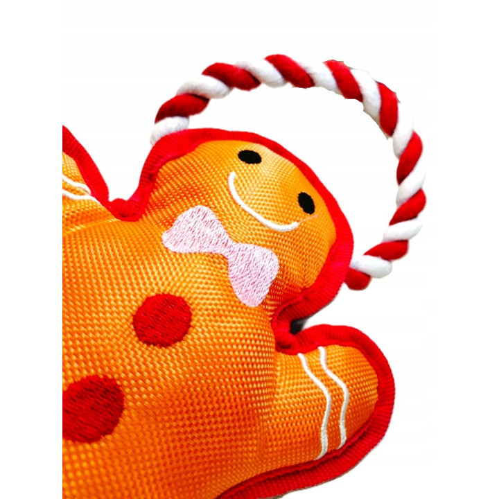 Świąteczny Szarpak dla psa CIASTEK śliczny wytrzymały 34 x 17 cm