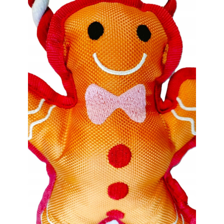 Świąteczny Szarpak dla psa CIASTEK śliczny wytrzymały 34 x 17 cm