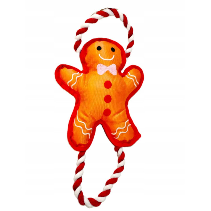 Świąteczny Szarpak dla psa CIASTEK śliczny wytrzymały 34 x 17 cm