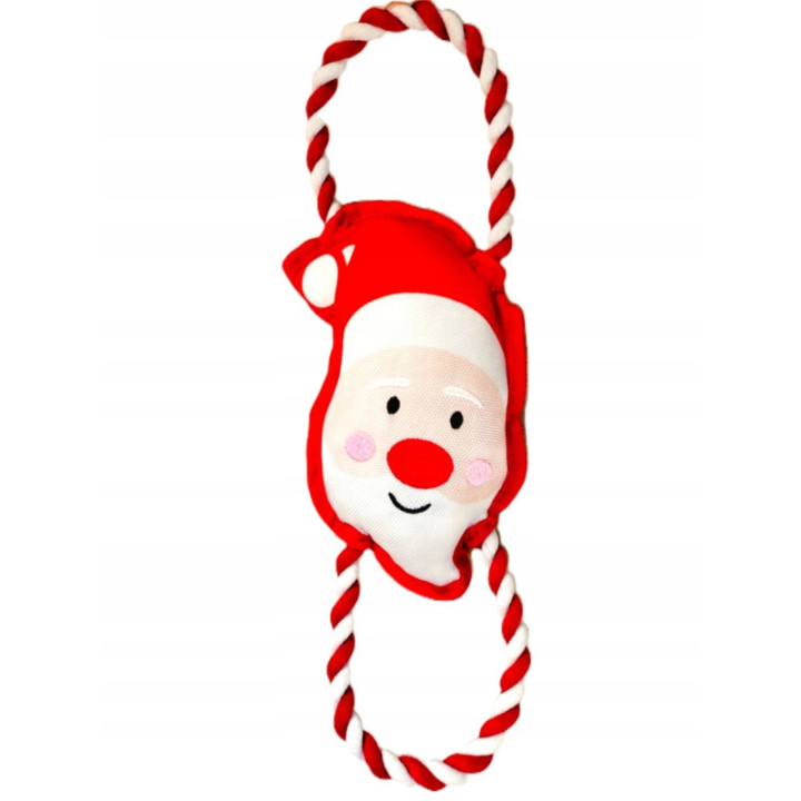 Świąteczny Szarpak dla psa MIKOŁAJ śliczny wytrzymały 34 x 17 cm