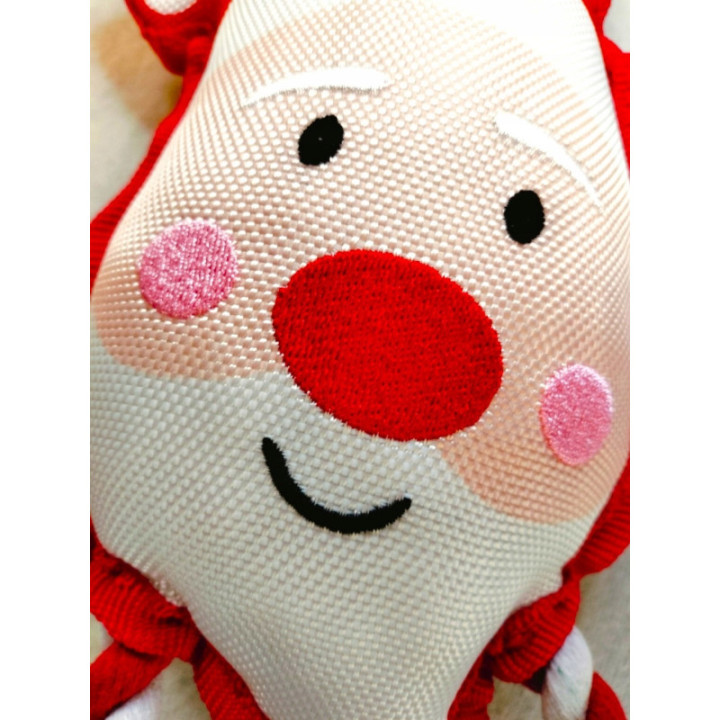 Świąteczny Szarpak dla psa MIKOŁAJ śliczny wytrzymały 34 x 17 cm