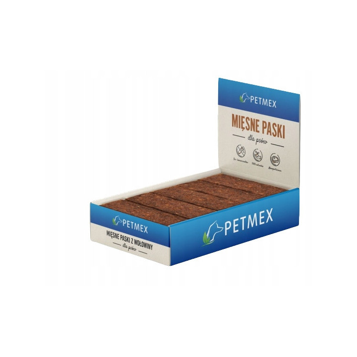 PETMEX Paski Wołowe dla psa 25 szt x 20g/500g MEGA BOX NATURALNYCH GRYZAKÓW