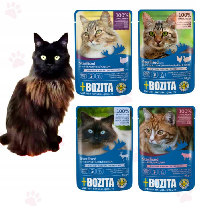 Bozita karma dla kota po kastracji 85g indyk wołow kurczak/indyk renifer 4