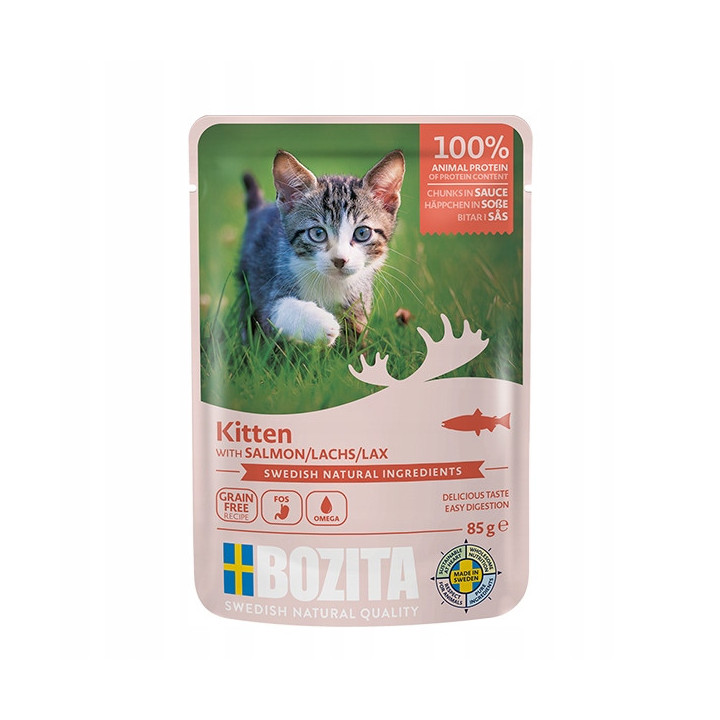 Kitten 12 Saszetek Łosoś i Kurczak Bezzbożowa Karma dla Kociąt i kotek karm