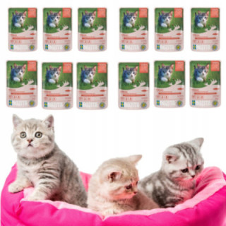 Bozita Kitten w Sosie z Łososiem 85g Bezzbożowa Karma dla Kociąt 12 szt.