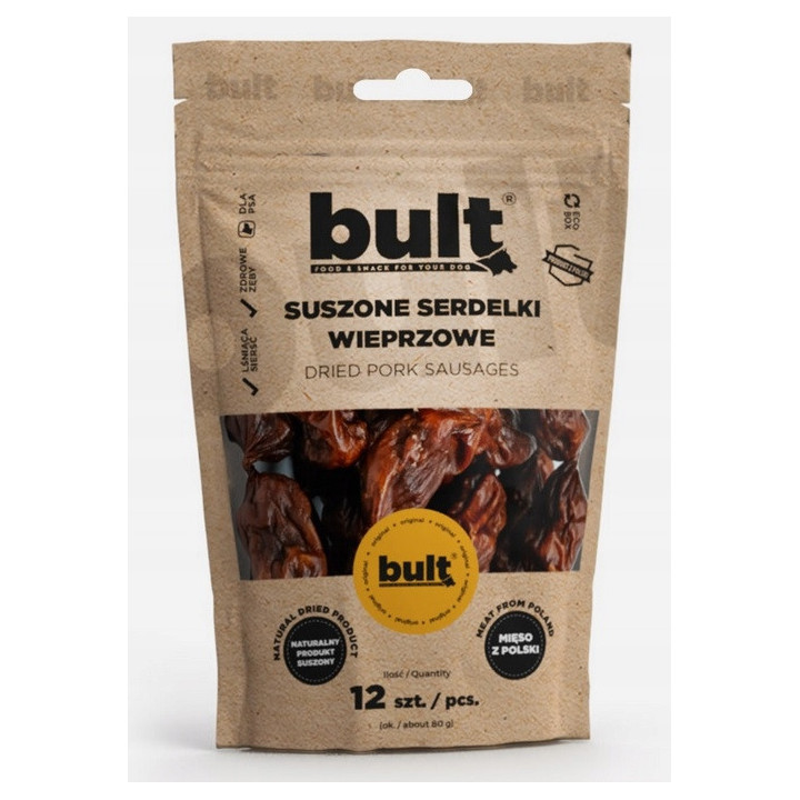 BULT Eko Serdelki Wieprzowe 12szt przysmak mięsny dla psa treserki dla psa